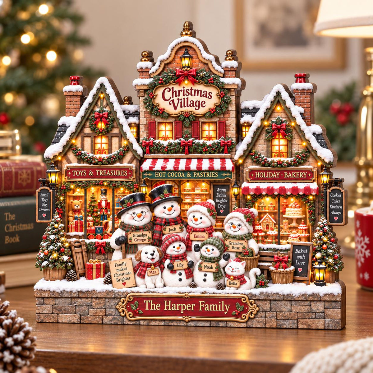 Personalized Christmas Village Decor, Custom Family Name Snowman Scene, Holiday Wooden Block GIFT 2026, Family Tabletop Gift, Holiday Decor 8d30876f-a13c-4971-8380-2c940eb2915f-10.jpg