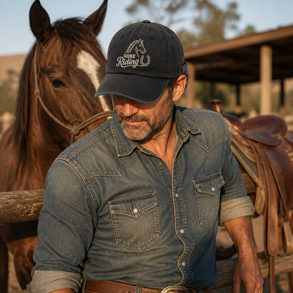 Gone Riding Embroidered Dad Cap - Lifestyle 1