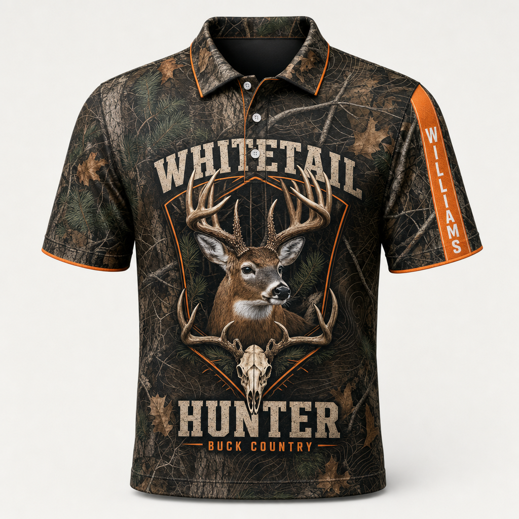 Whitetail Hunter Camo Crest AOP Polo - Personalized Polo shirt - All over printed 8deae08d-dba0-4615-9a55-89519797d957.png