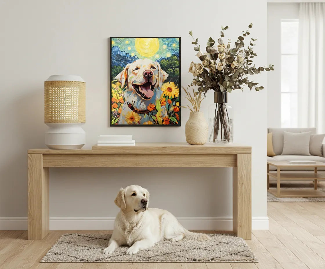 Colorful Pet Garden Portrait - Personalized Canvas Poster