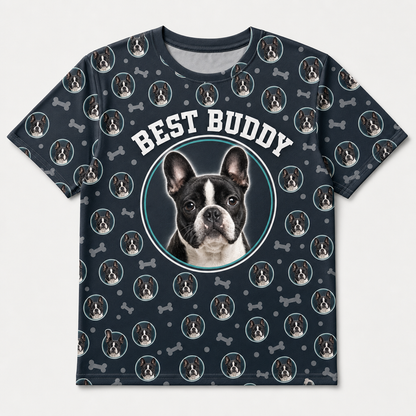 Custom Pet Photo Pattern AOP T‑Shirt - Hero