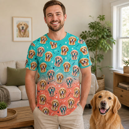 Your Pet Face Pop-Art Pattern AOP Tee - Lifestyle 1