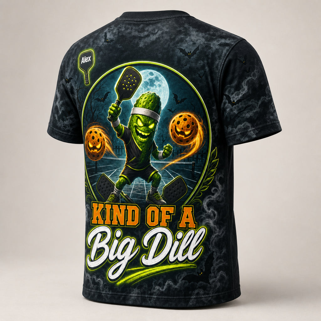 Halloween Pickleball Big Dill AOP Tee — Custom Name - Personalized T-Shirt - All over printed 8fd1a87b-4d4b-4204-a05a-3c37d88d911f.jpg