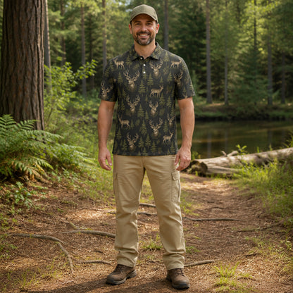 Woodland Deer AOP Polo - Polo shirt - All over printed 90085d70-d41f-43c5-a7da-ed26ad1dec85.jpg