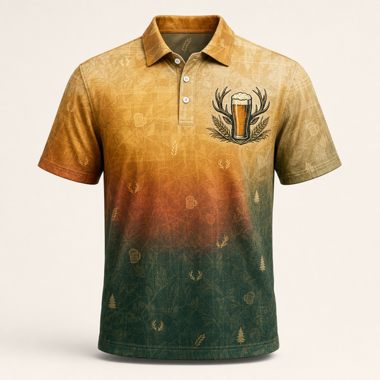 Beer & Deer Hunter All-Over Polo - Polo shirt - All over printed 90b9bf97-de30-4f5c-9997-5b86f5c86fb6.png