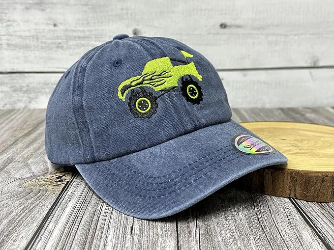 Embroidered Monster Truck Baseball Hats for Girls Boys