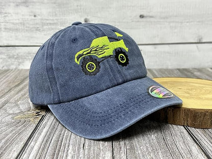 Embroidered Monster Truck Baseball Hats for Girls Boys
