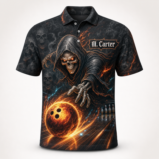 Flaming Reaper Bowling Team AOP Polo – Custom Team & Player Name - Personalized Polo shirt - All over printed 9189b577-b0d1-4080-a697-63664154ca0c.png