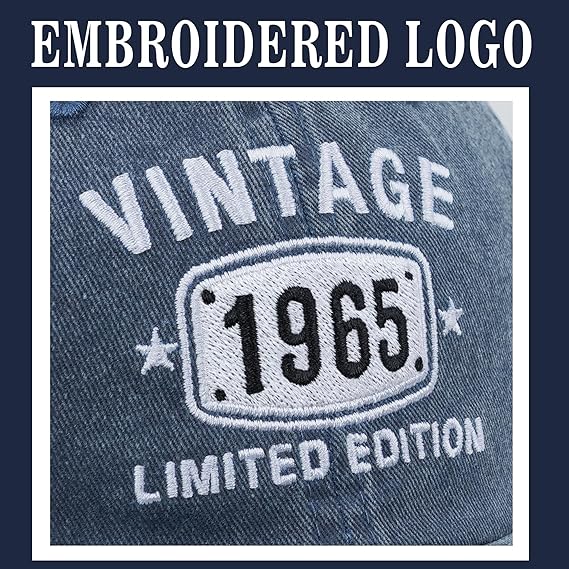60th Birthday Gifts for Men Women Hats Vintage 1964 Blue Baseball Cap Personalized Embroidery cap for Grandpa 91E1WoVgozL._AC_SX569.jpg