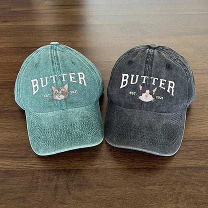 Custom Embroidered Dog Mom Hat, Personalized Dad Cap Embroidery, Dog Portrait, Unisex-Adults, Men's Adult, Cotton, S, Embroidered Hat, Letter Print