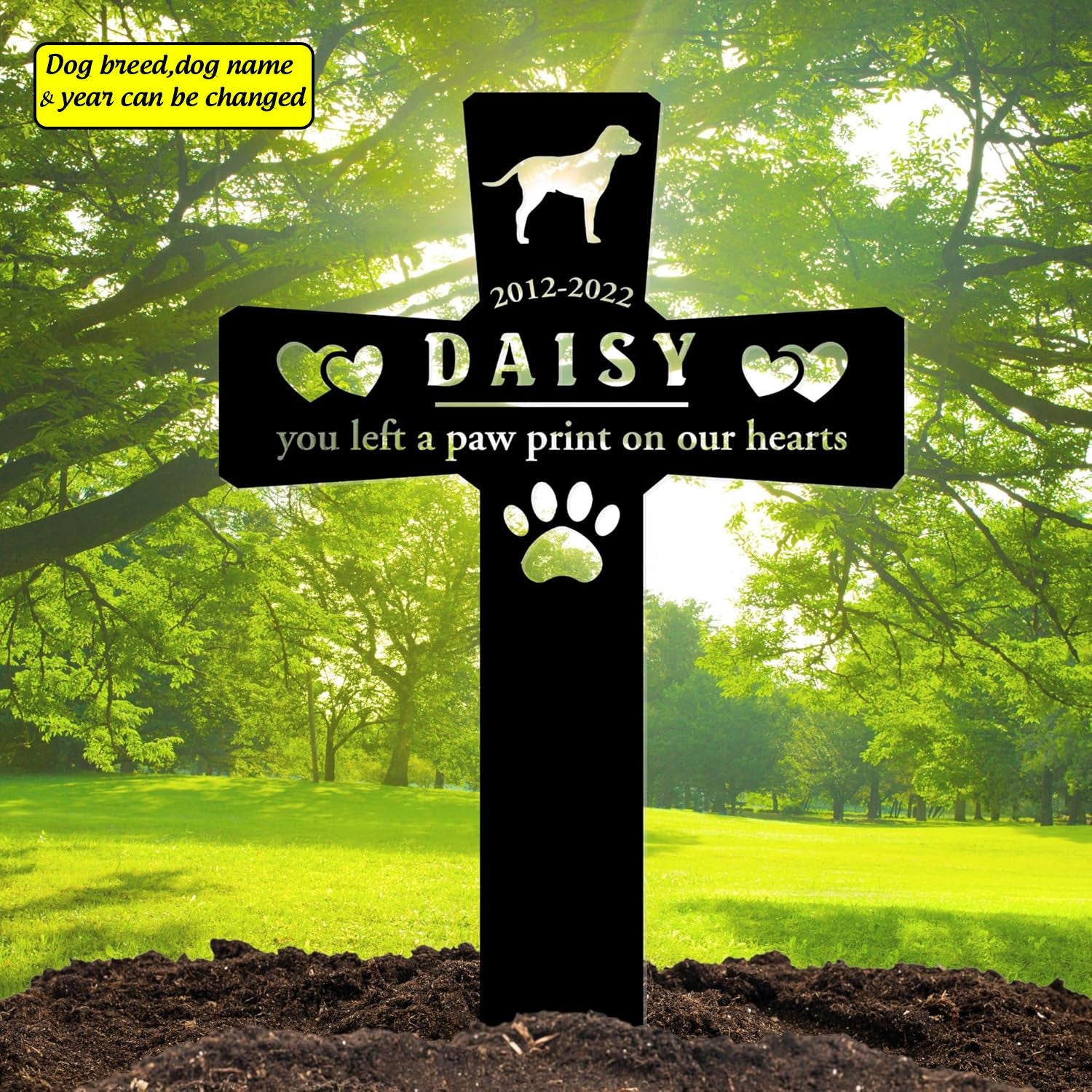 Personalized Pet Grave Markers Dog, Pet Headstones for Dogs for Lost Dog Sympathy Gift, Waterproof Dog Grave Markers Outdoor, Dog Tombstones for Graves Outdoor, Garden Dog Cross for Grave 91_LPV9P53L._AC_SL1500_1.jpg