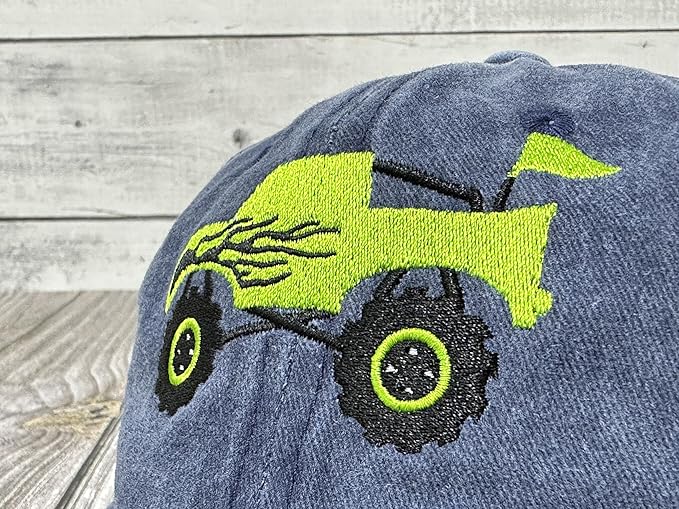 Embroidered Monster Truck Baseball Hats for Girls Boys