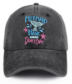Mermaid Hair Don't Care Hat for Women, Adjustable Embroidered Washed Cotton Sun Beach Vacation Baseball Cap 91lHfrVN30L.SX522.jpg?v=1742187854
