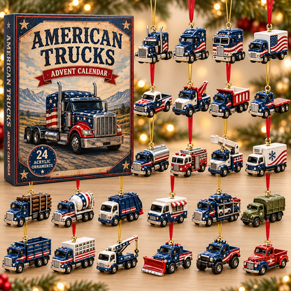 American Trucks Fleet Advent Calendar 2026 - 24-Day Festive Countdown, Acrylic Charms Blind Box - Gift For Vehicle Lovers 9243ee45-bee1-41e3-8a44-b42ae43c1dc3-american-trucks-box-charms.png
