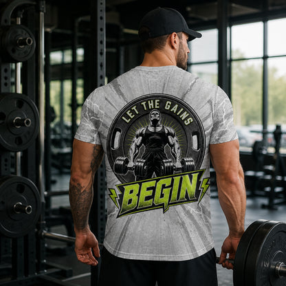 Let The Gains Begin — Power Plate Tee - T-Shirt - All over printed 9263e9df-00a3-4b90-a091-e9e59e5be1b5.jpg