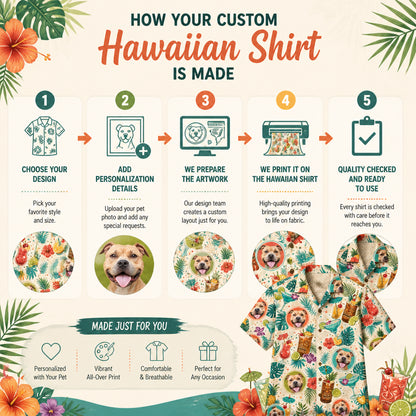 Custom Tiki Cocktails Pet Face Hawaiian Shirt - How to customize