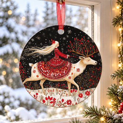 Whimsical Winter Deer & Maiden Metal Ornament, Folklore-Inspired Scandinavian Christmas Decoration, Nordic Red and White Yule Keepsake Gift 937a1600-ba70-4c69-a2a3-f5de961bde6f-banner-2.png