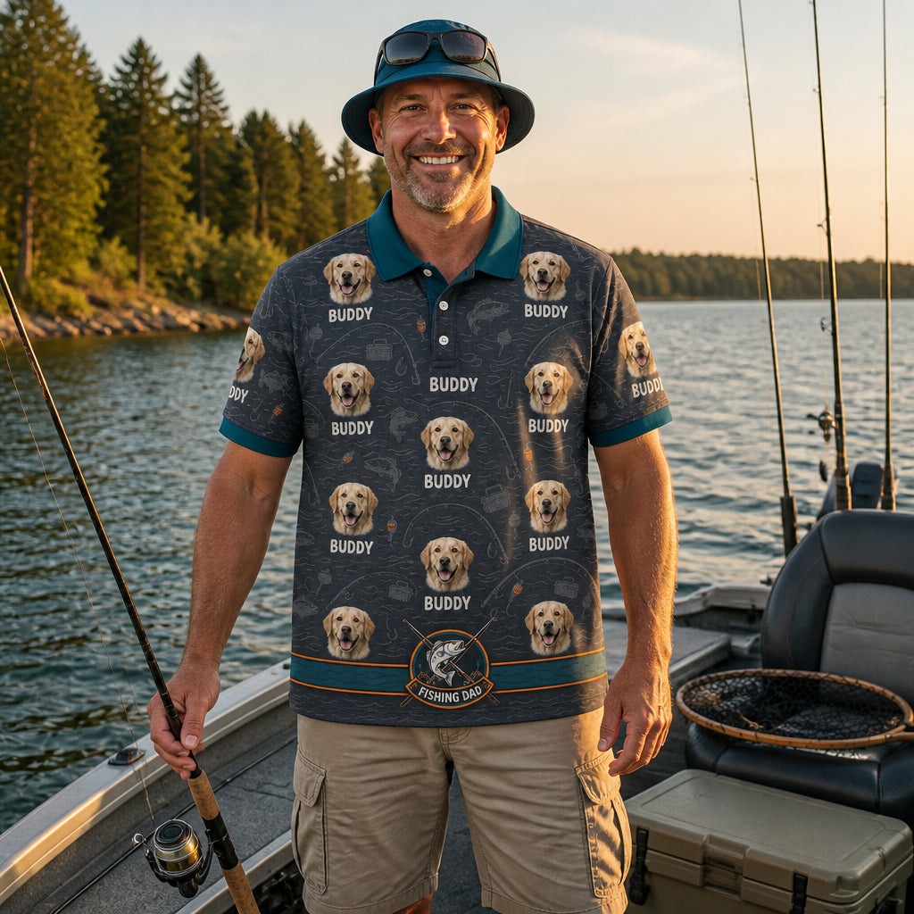 Fishing Dad Photo Polo - Lifestyle 1