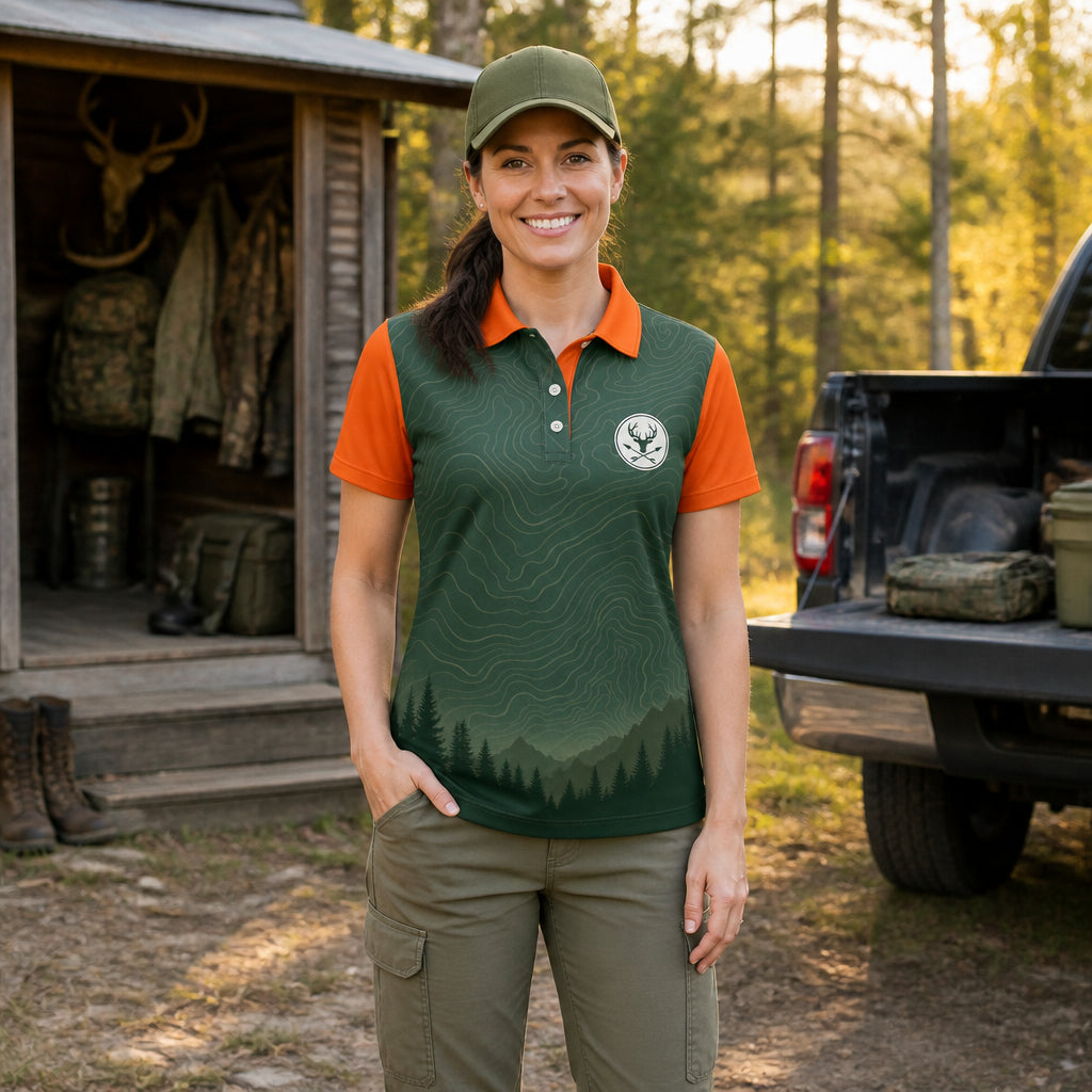 Weekend Forecast Hunting – Women’s AOP Polo - Polo shirt - All over printed 9419738e-e348-4e17-8bca-4685e8efeb64.jpg