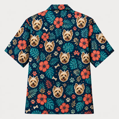 Custom Pet Face Hawaiian Shirt – Paws & Tropics AOP - Back view