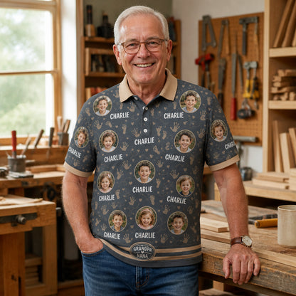 Custom Grandkid Photo Polo - Lifestyle 1