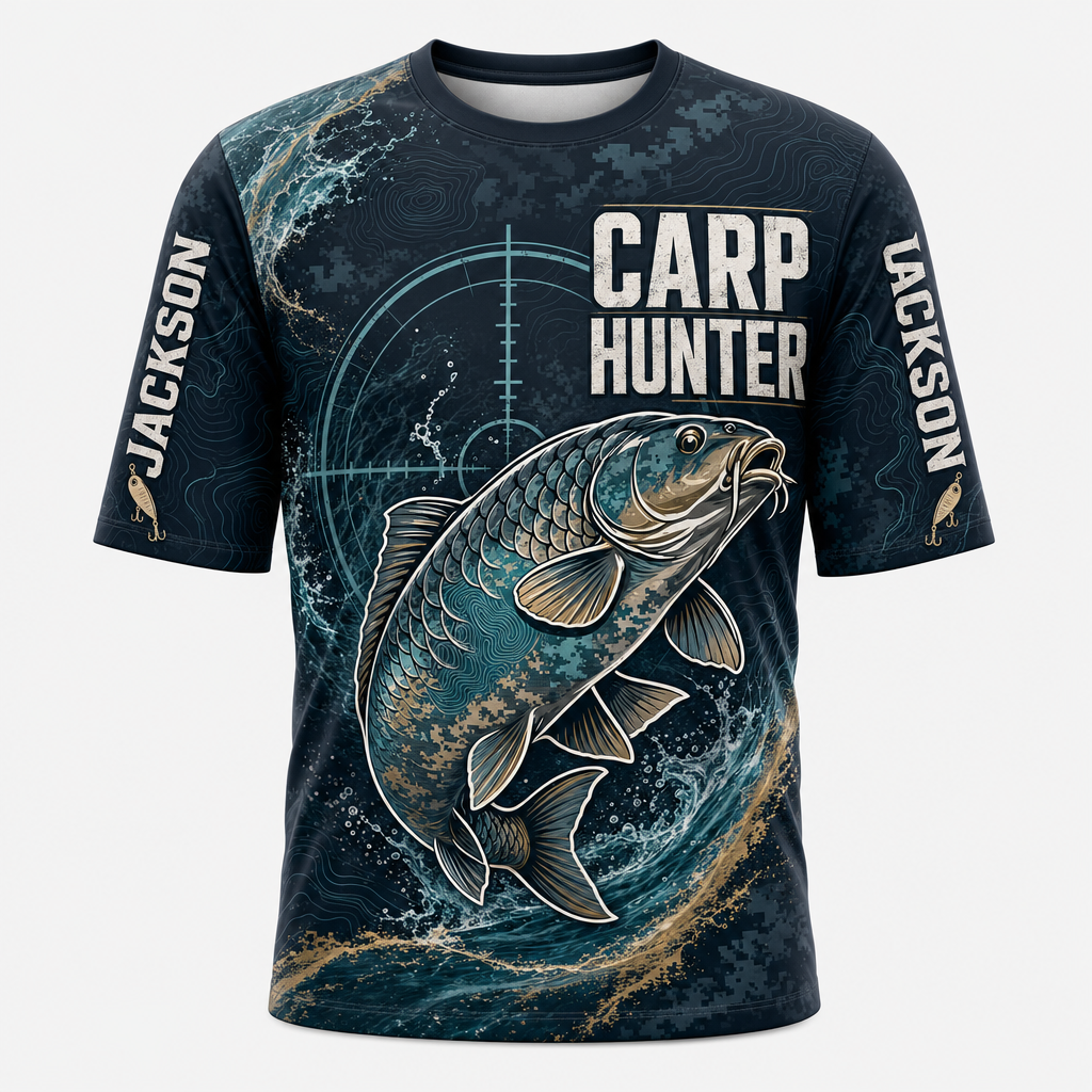 Carp Hunter AOP Tee — Personalized Name Sleeves - Personalized T-Shirt - All Over Printed 9703c771-c5fc-428c-916c-c8599283c96e.png
