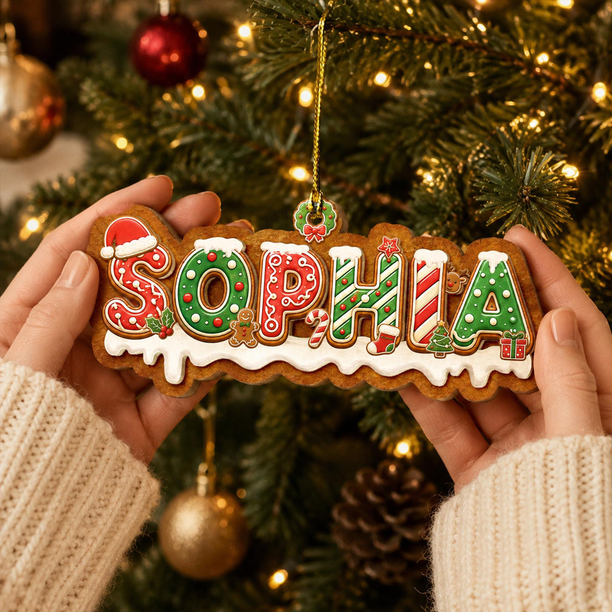 Personalized Gingerbread Christmas Letter 2-Layered Wooden Ornament: Custom Alphabet Kids Name Ornament, New Kids Gift, Christmas Tree Decor 970486da-6e4d-45da-8f3f-6a983a7c6d78-3.jpg