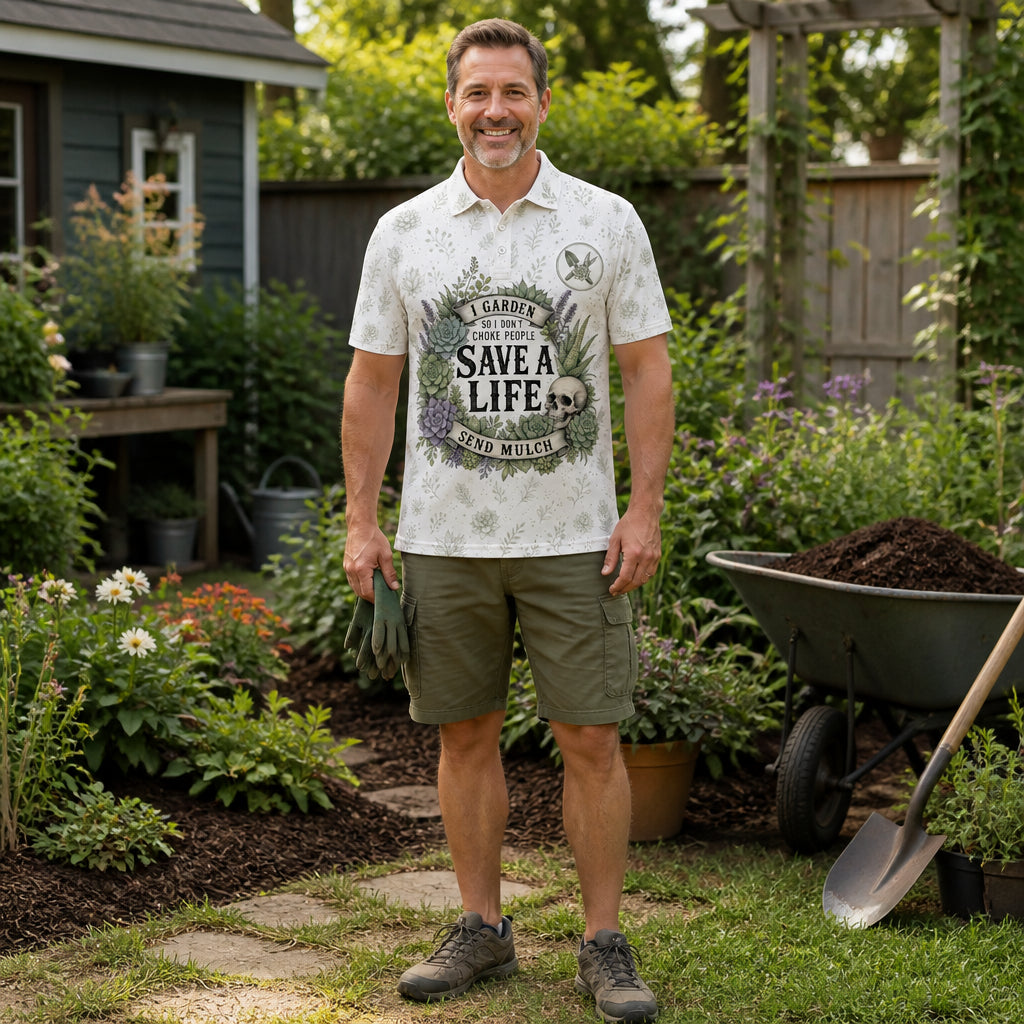 Save a Life, Send Mulch — Gardener Humor Polo - Polo shirt - All over printed 985736af-ec50-4f86-b801-0e16523d21a5.jpg