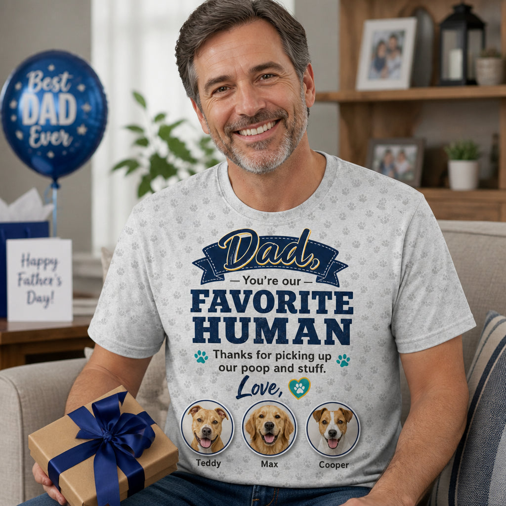Dad, You’re Our Favorite Human — Dogs’ Photo Sign-Off Tee - Lifestyle 2