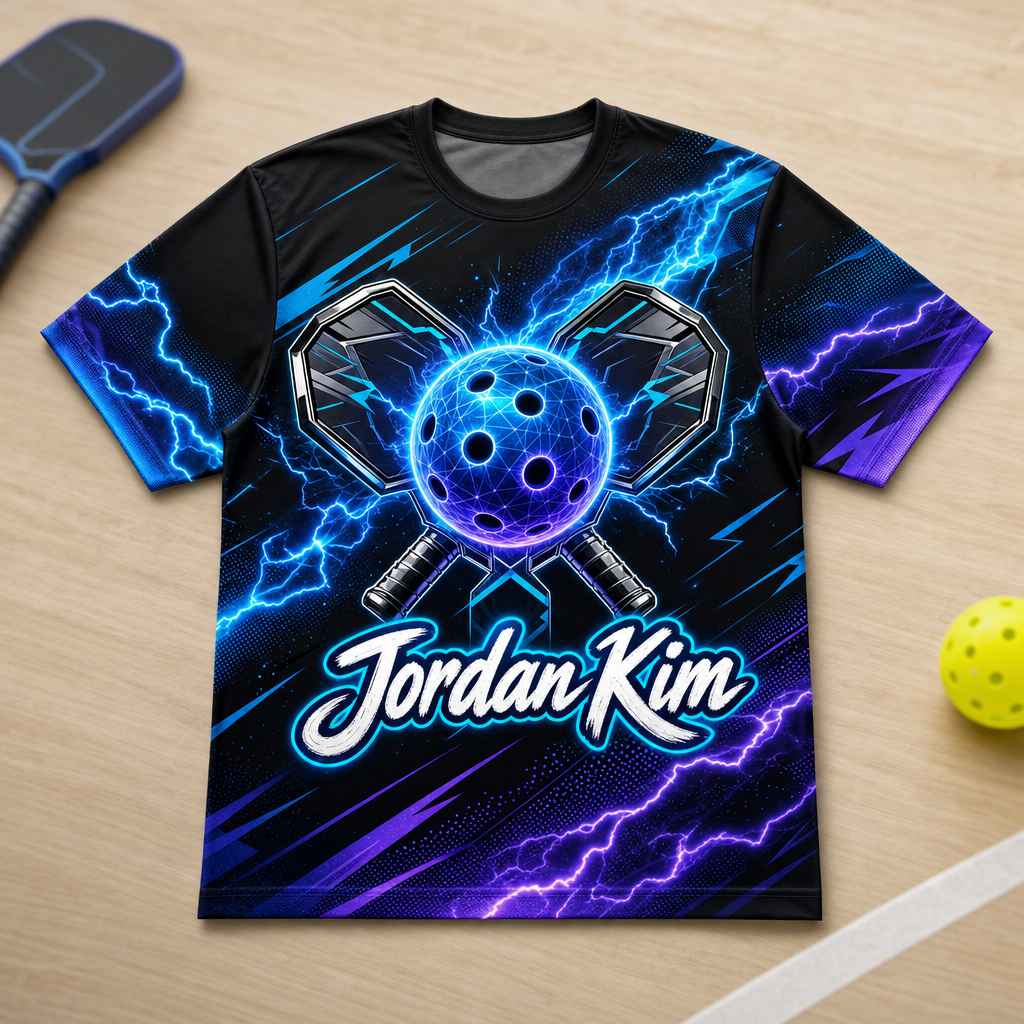 Custom Pickleball Lightning Team Jersey – Add Team Name & Player Name - Personalized T-Shirt - All over printed 9962638d-7b8c-4446-b91d-ac8119696774.png