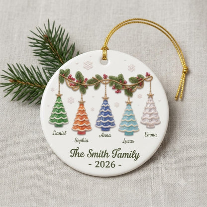 Christmas Tree Ceramic Ornament - Personalized Family Ornaments