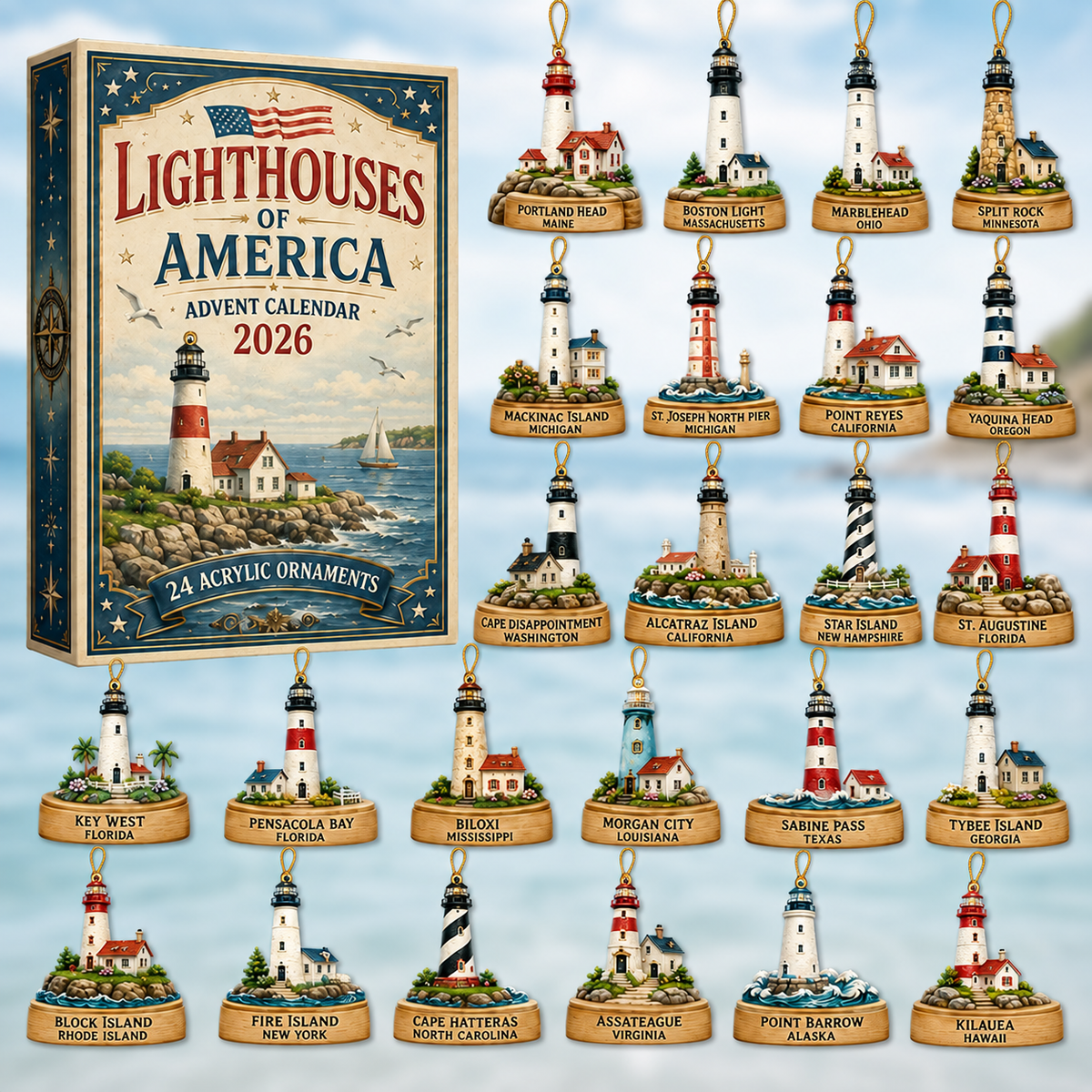 Lighthouses of America Advent Calendar 2026 - 24-Day Festive Countdown, Acrylic Charms Blind Box - Gift For Ocean Lovers, Family & Friends 999a2c0c-f8e0-4ccc-b726-59b18afd7b1e-light-house-box-charms.png