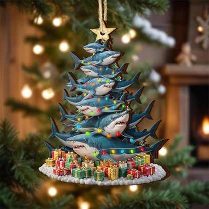 Shark Christmas Ornaments, Sea Life Ornaments, Christmas Tree Hanging,2 Layer Wooden Ornament, Ocean Christmas Decor, Gift for Shark Lover 99e38916-4a9c-4245-81fe-fb474f2cd1b6-5.jpg