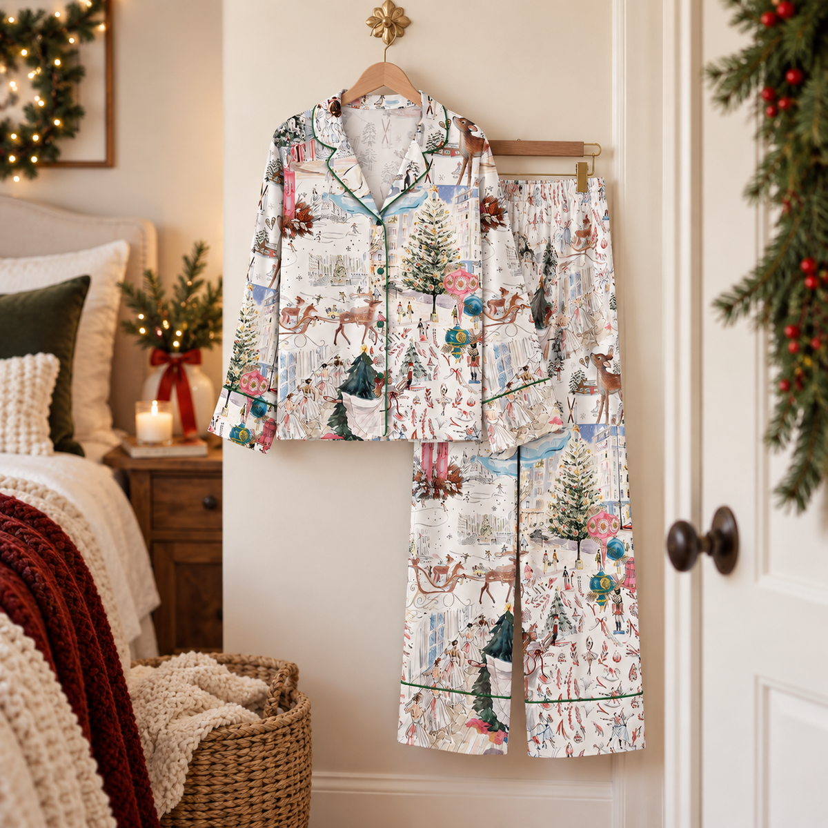 Women’s White Christmas Ballet Christmas Tree Elk Short Sleeve Satin Pajama Set, Pajama Nightwear Hot, Pajama Nightwear, Set for Hers 9a4205c8-97f3-4aa0-afd1-4972f7a41dd4-q3.png