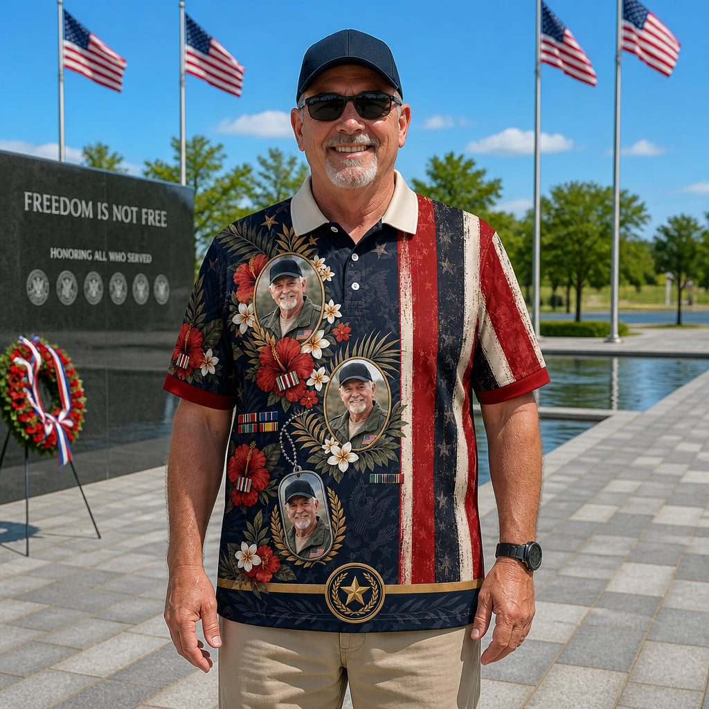 Custom Photo Veterans Hawaiian Shirt - Lifestyle 2
