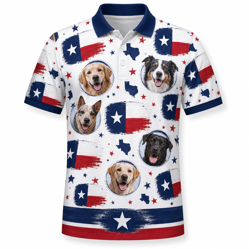 Custom Pet Photo Texas Flag Shirt - Hero