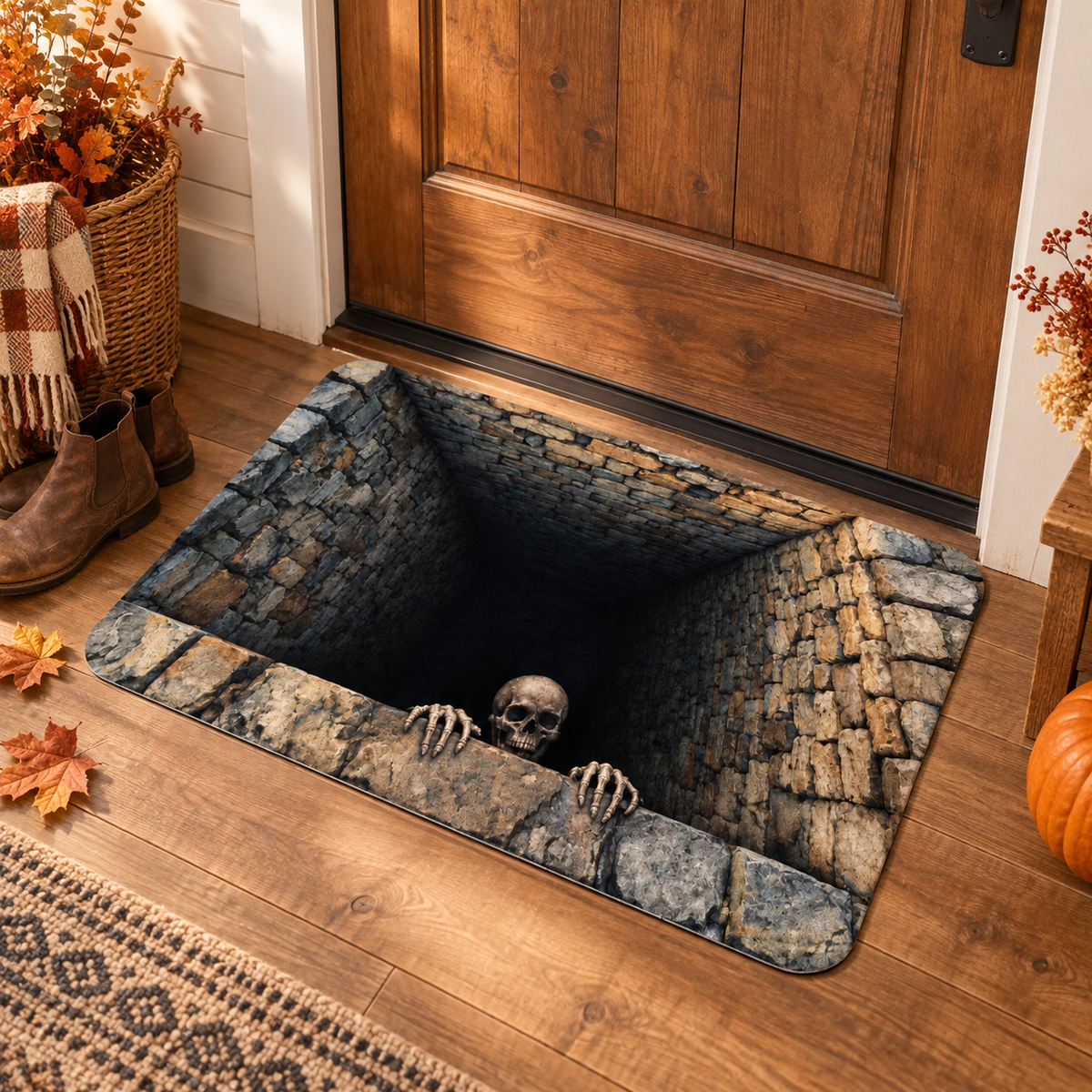3D Optical Illusion Skeleton Well Flannel Bath Mat, Spooky Halloween Flat Printed Rug, Bathroom Entryway Decor, Gift For Family 9bbdad28-680a-479d-957f-7d329216e324-3.png