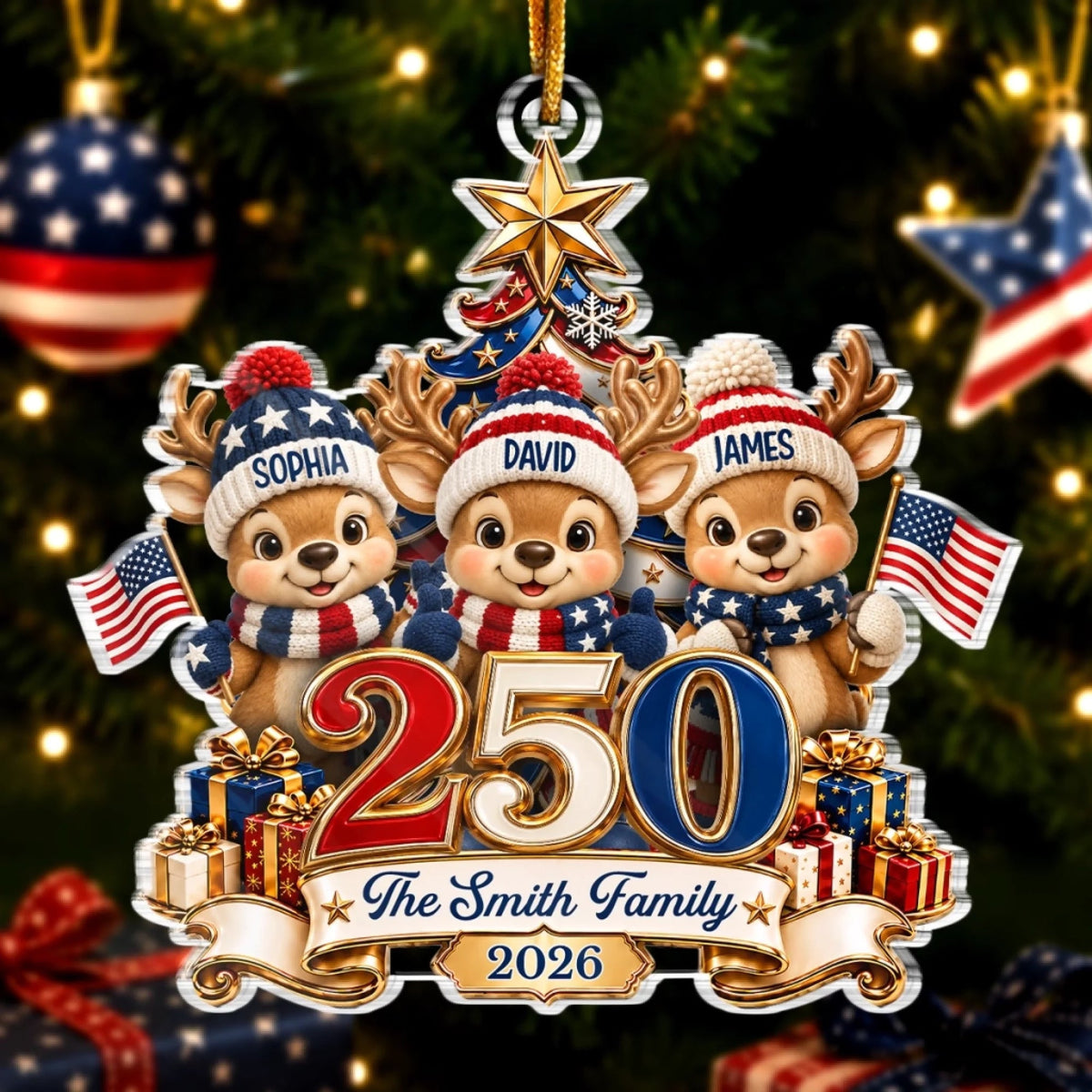 Christmas Reindeer Family - Personalized Acrylic Ornament - America 250th Anniversary Christmas Gifts For Family 9bf0746f-a5f6-47b8-9644-c33090d37c66-banner-2.jpeg