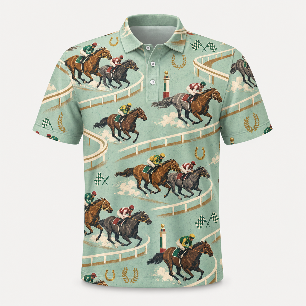 Derby Day Track Pattern AOP Polo - Polo shirt - All over printed 9c2c4550-59bd-4a93-a93f-12400a2fcbf1.png