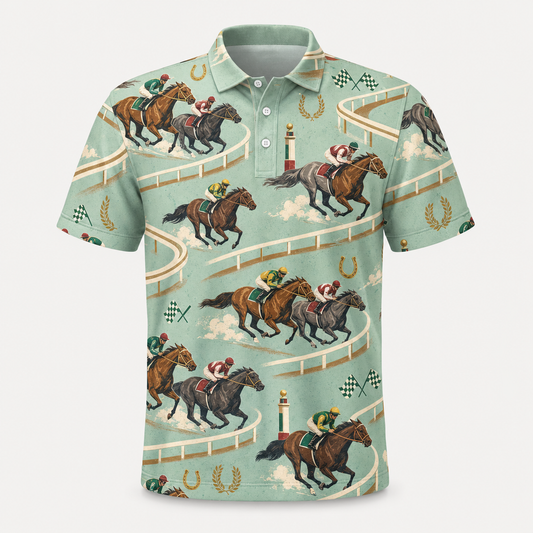 Derby Day Track Pattern AOP Polo - Polo shirt - All over printed 9c2c4550-59bd-4a93-a93f-12400a2fcbf1.png