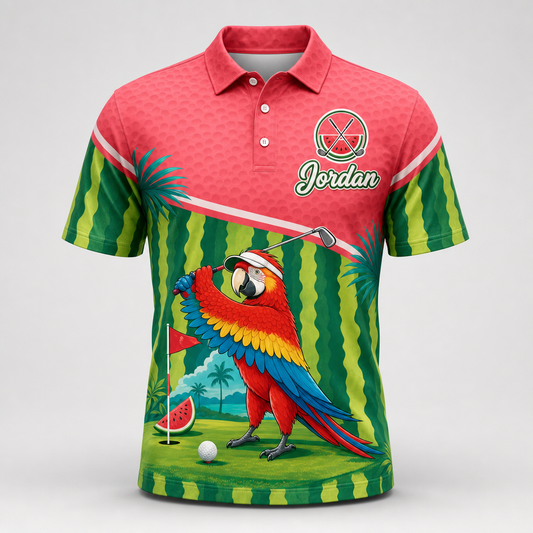Watermelon Golf Parrot Polo – Custom Name & Team - Personalized Polo shirt - All over printed 9c499434-23a0-47ff-860d-5cbff6c4b3b8.png