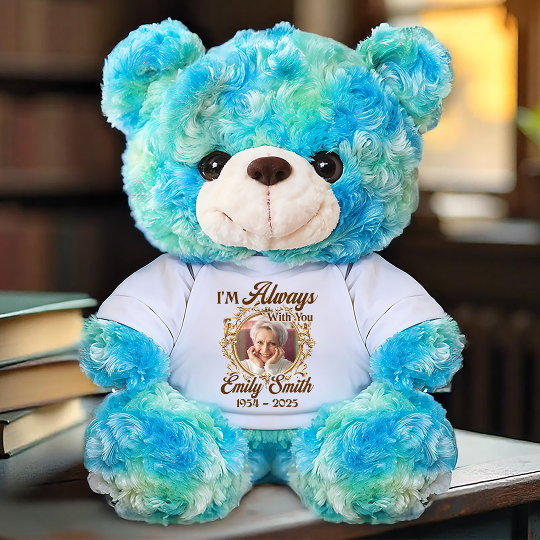 Custom Photo A Cuddle From Heaven - Memorial Personalized Custom Teddy Bear Plush - Sympathy Gift For Family Members 9c52fe83-d5c5-4c1d-abe4-a6d9fb566f74-mk-2.png