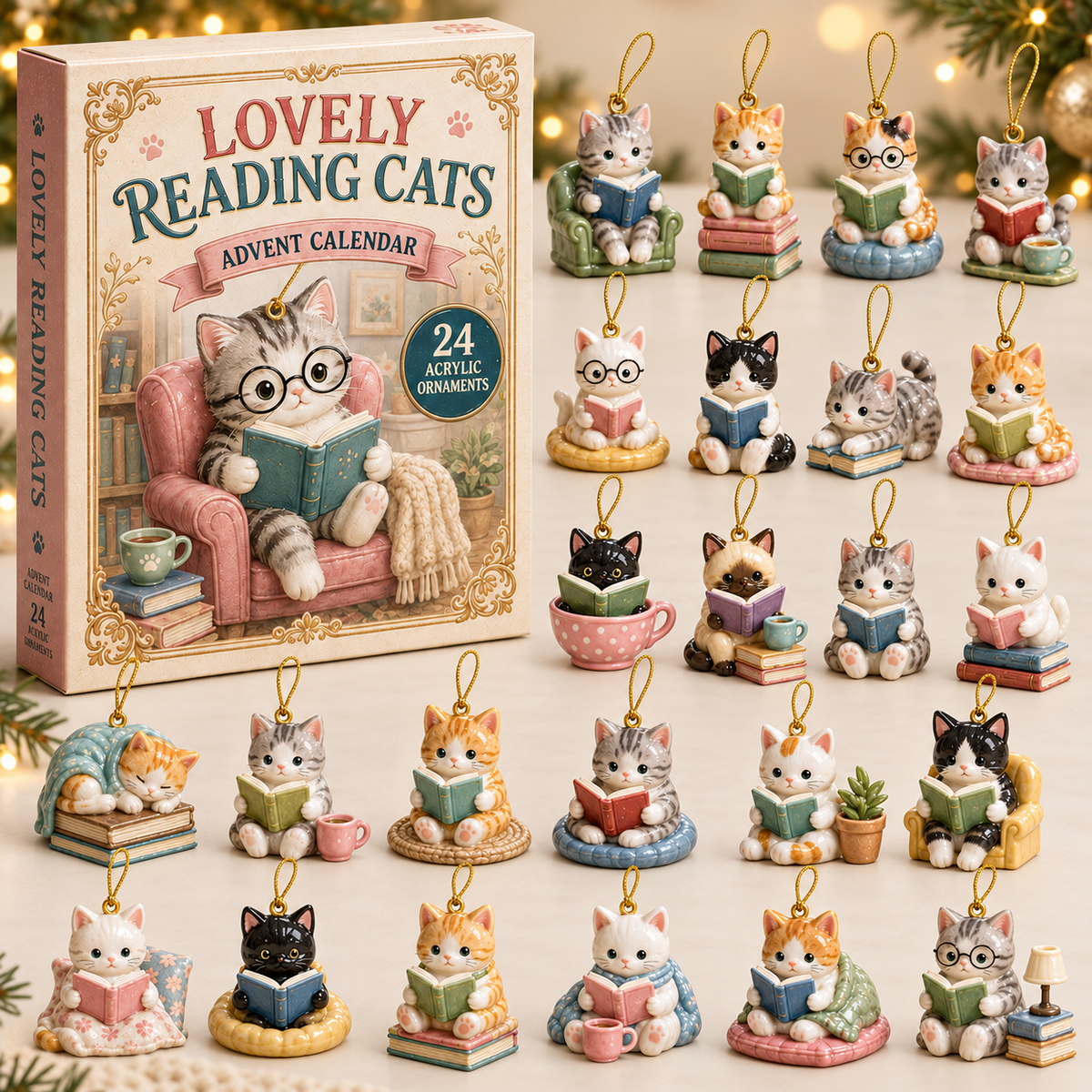 Bookish Cats Advent Calendar 2026 - 24-Day Festive Countdown, Acrylic Charms Blind Box - Gift For Cat Lovers 9da03a82-6614-4d0f-b953-03279e6d2c22-reading-cat-box-charms.png