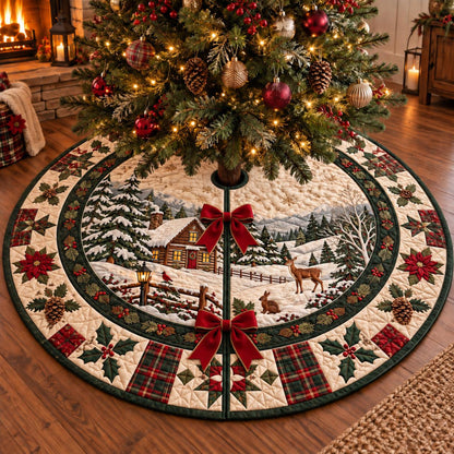 Winter Cabin Christmas Tree Skirt, Rustic Woodland Holiday Decor 9dca8abf-477f-4abe-b63b-7b1a233c1e26-1.jpg