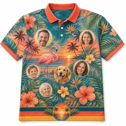 Beach Sunset Family Photo Polo - Hero