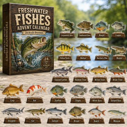 Freshwater Fishing Species Advent Calendar 2026 - 24-Day Festive Countdown, Acrylic Charms Blind Box - Gift For Fishing Lovers 9e2a6620-ae93-4378-b60c-b4337ce09cf5-fish.png