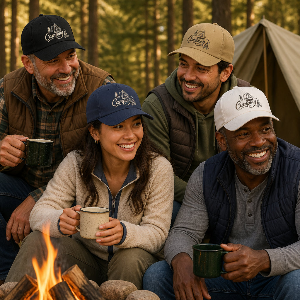 Gone Camping Embroidered Dad Cap - Available in multiple colors