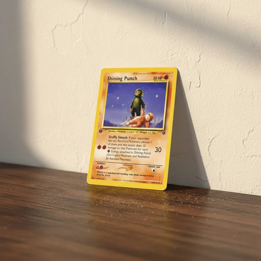 Abandoned Baby Monkey Plush Card Cute Monkey Trading Card Art