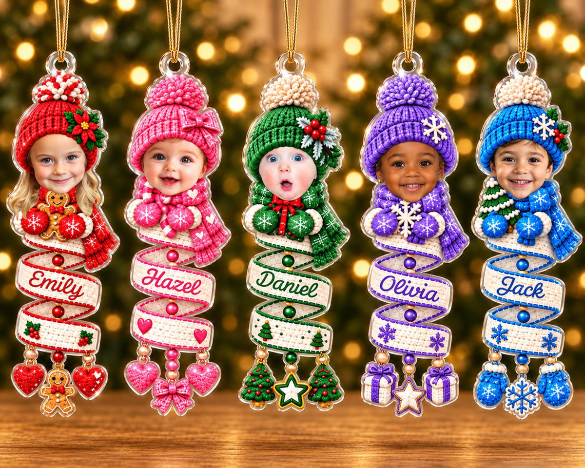 Personalized Baby Face Photo Spiral Ornament, Custom Name Snowman Acrylic Ornament, 2D Flat Faux Spiral Christmas Tree Decor, Christmas Gift 9f3e204b-0adb-4273-a28b-e47cb1e44db5-13.jpg