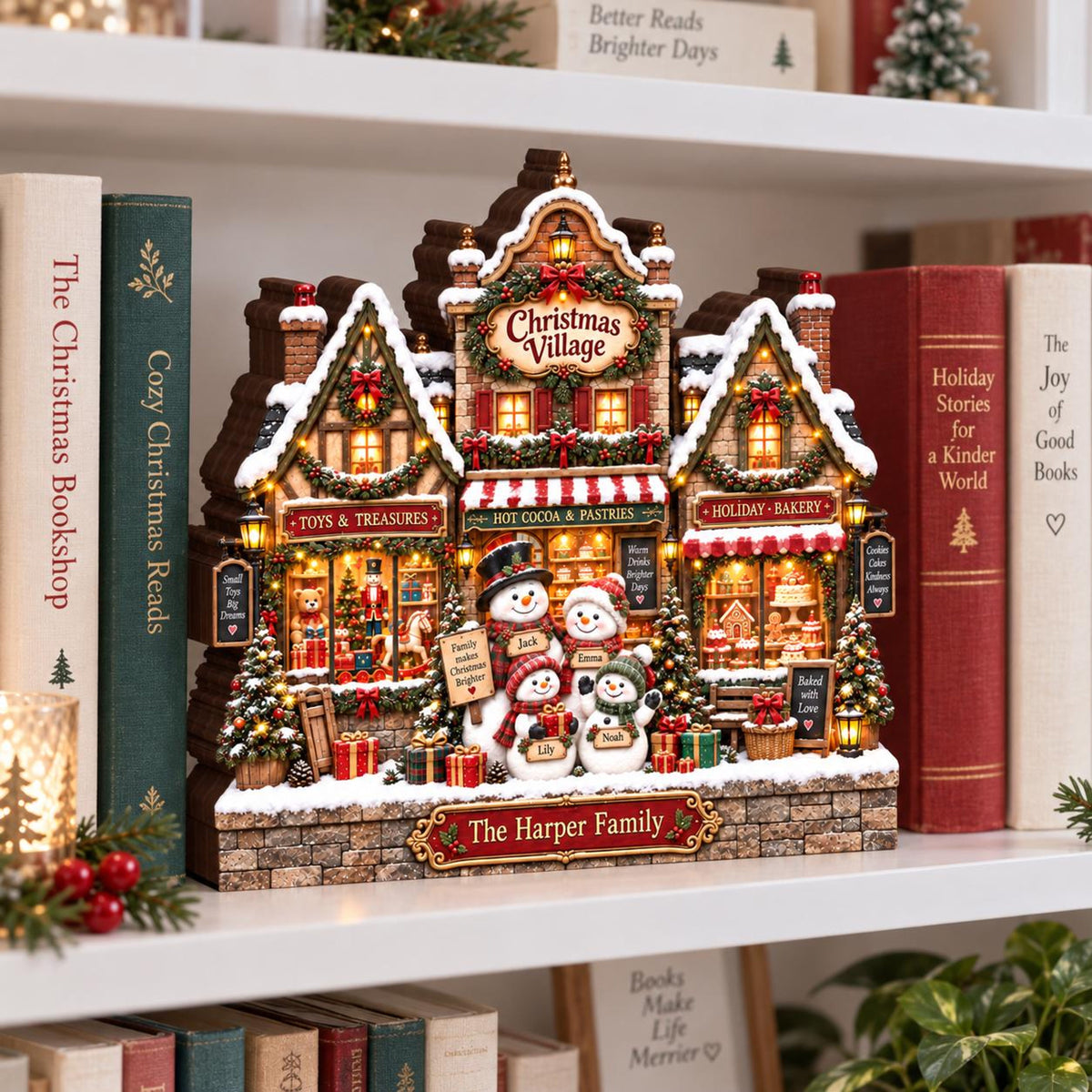 Personalized Christmas Village Decor, Custom Family Name Snowman Scene, Holiday Wooden Block GIFT 2026, Family Tabletop Gift, Holiday Decor 9f67590d-8524-471c-9bdc-ae78a408d957-6.jpg